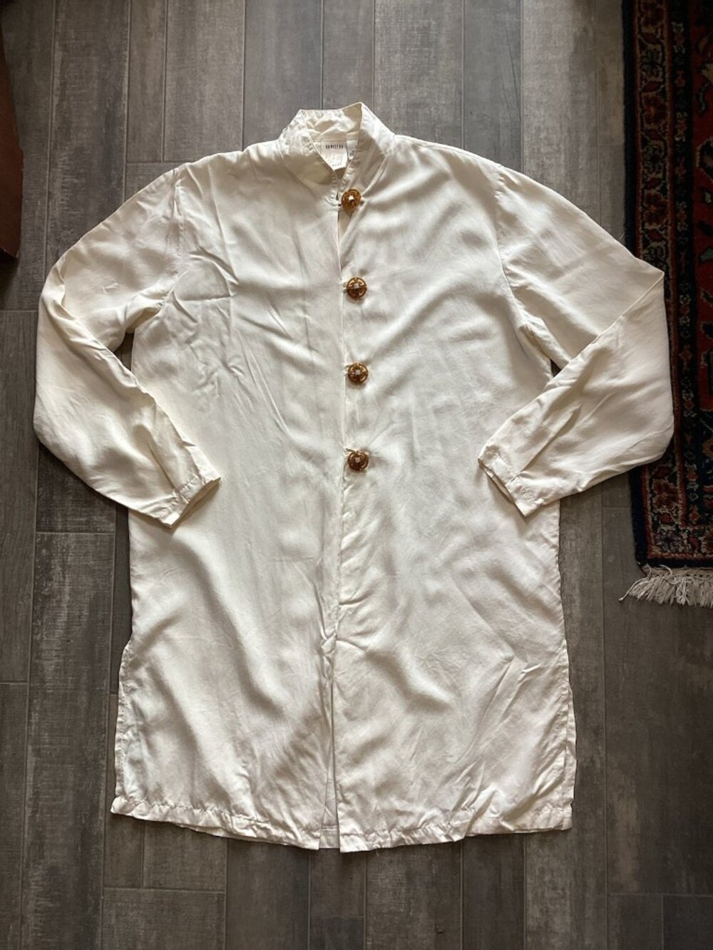 Hamilton Kennedy Silk Button Down Blouse Top Tunic Small